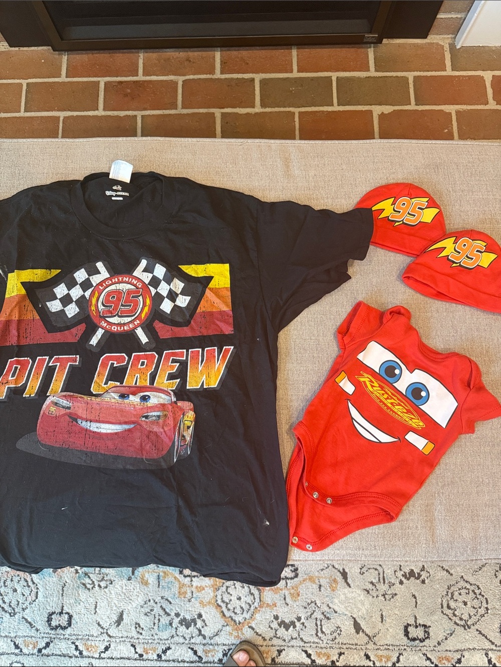 Cars Lightning McQueen Red Kids Tee & Onesie Set